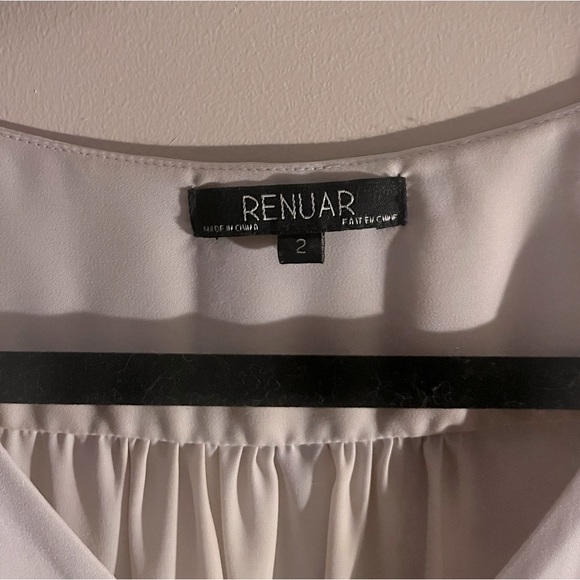 Renuar Silvery White Draped Blouse - Picture 3 of 3